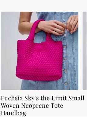 Katydid Skye's the Limit Small Woven Neoprene Tote - Fuchsia